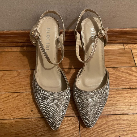 Stunning 4” silver jewel heels - Picture 3 of 5